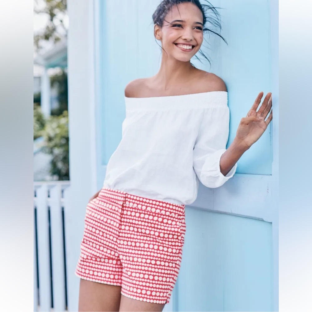 Boden Richmond Shorts Pink & White Polka Dot Cotton Summer size 4 - Picture 6 of 7